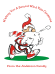 Jogging Santa Christmas Card