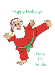 Karate Santa Christmas Card