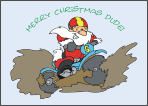 Motocross Santa Christmas Card