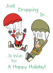 Paratrooper Santa Christmas Card
