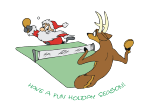 Ping Pong Santa Christmas Card
