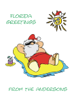 Santa in Pool Christmas Card