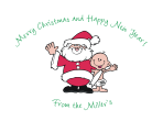 Santa with Baby New Year Christmas Card