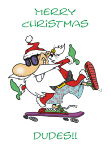 Skateboard Santa Christmas Card