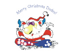 Snowboarder Santa Christmas Card