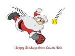 Softball Santa 3 Christmas Card