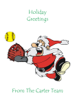 Softball Santa Christmas Card