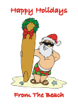 Surfing Santa Christmas Card