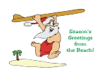 Surfing Santa 2 Christmas Card