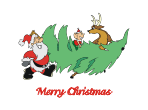 Tree Carrying Santa Christmas Card