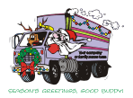 Trucker Santa Christmas Card