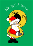 Santa Playing the Tuba Christmas Card