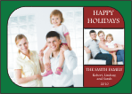 Red & Green Two Photos Christmas Card