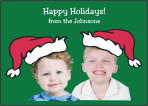 Santa Hats on Photos Christmas Card