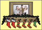Stockings and Mantle Picture Christmas Card