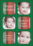 Striped Squares Picture Christmas Cards