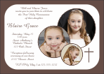 Brown Circle Photos, First Communion Invitation