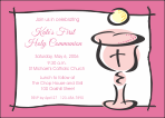 Chalice 2 Pink Full Bleed First Communion Invitation