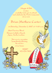 Communion Wooden Cross First Communion Invitation