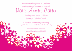 Floral 3 First Communion Invitation