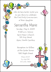Flowers and Butterflies First Communion Invitation