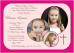 Pink Circle Photos, First Communion Invitation