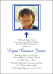 Simple Blue, Photo, First Communion Invitation