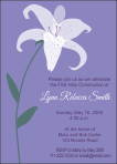 Single Stargazer Lily First Communion Invitation