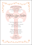 Pink - Flowers Watermark Cross First Communion Invitation
