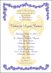 Yellow - Flowers Watermark Cross First Communion Invitation