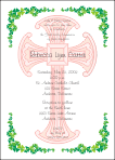 Pink Watermark Cross Irish First Holy Communion Invitation