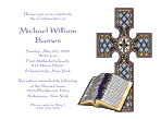 Bible and Blue Cross Confirmation Invitation