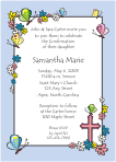 Flowers and Butterflies, Blue, First Confirmation Invitation