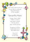 Flowers and Butterflies, Ivory, First Confirmation Invitation