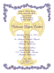 Yellow - Flowers Watermark Cross Confirmation Invitation