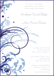 Personalized Party Invitation - Blue Flourish Design