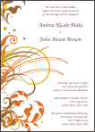 Custom Party Invitation with Orange Flourish Design