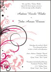 Party Invitation with Pink Flourish Design