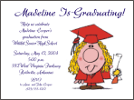 Cartoon Girl Graduate with Red Gown
