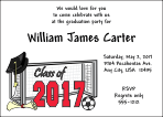 Graduation Invitation - Class of - Red and Black - Soccer