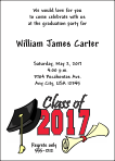 Graduation Invitation - Class of - Red and Black - vertical