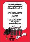Graduation Invitation, Class of, Red and Black, Full Bleed