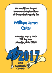 Graduation Invitation, Class of, Blue and Gold, Full Bleed