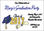 Graduation Invitation - Class of - Blue and Gold