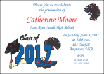 Graduation Invitation - Class of - Blue Red - Track and Cheer