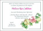 Graduation Invitation with Diploma and Ivy