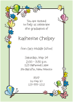 Graduation Flowers and Butterflies Green Border