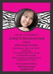 Graduation Zebra Ribbon 1 Black and Magenta