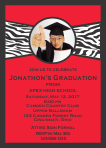 Graduation Zebra Ribbon 1 Black and Red