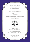Scale of Justice Symbol Graduation Announcement or Invitation